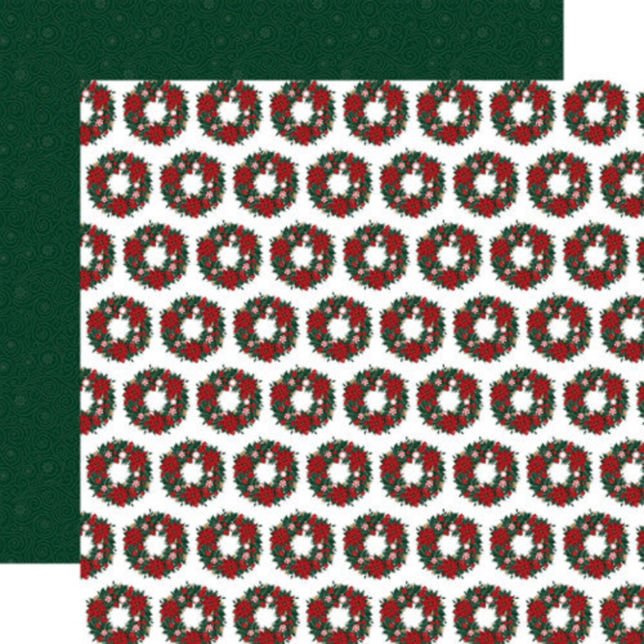 Echo Park Santa Claus Season's Greetings Wreath 12x12 Patterned Paper
